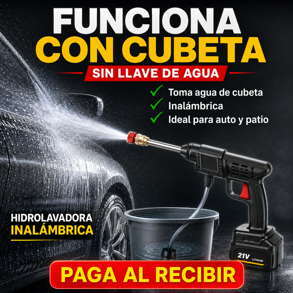 Hidrolavadora a Alta Presión Inalámbrica (2 BATERÍAS)