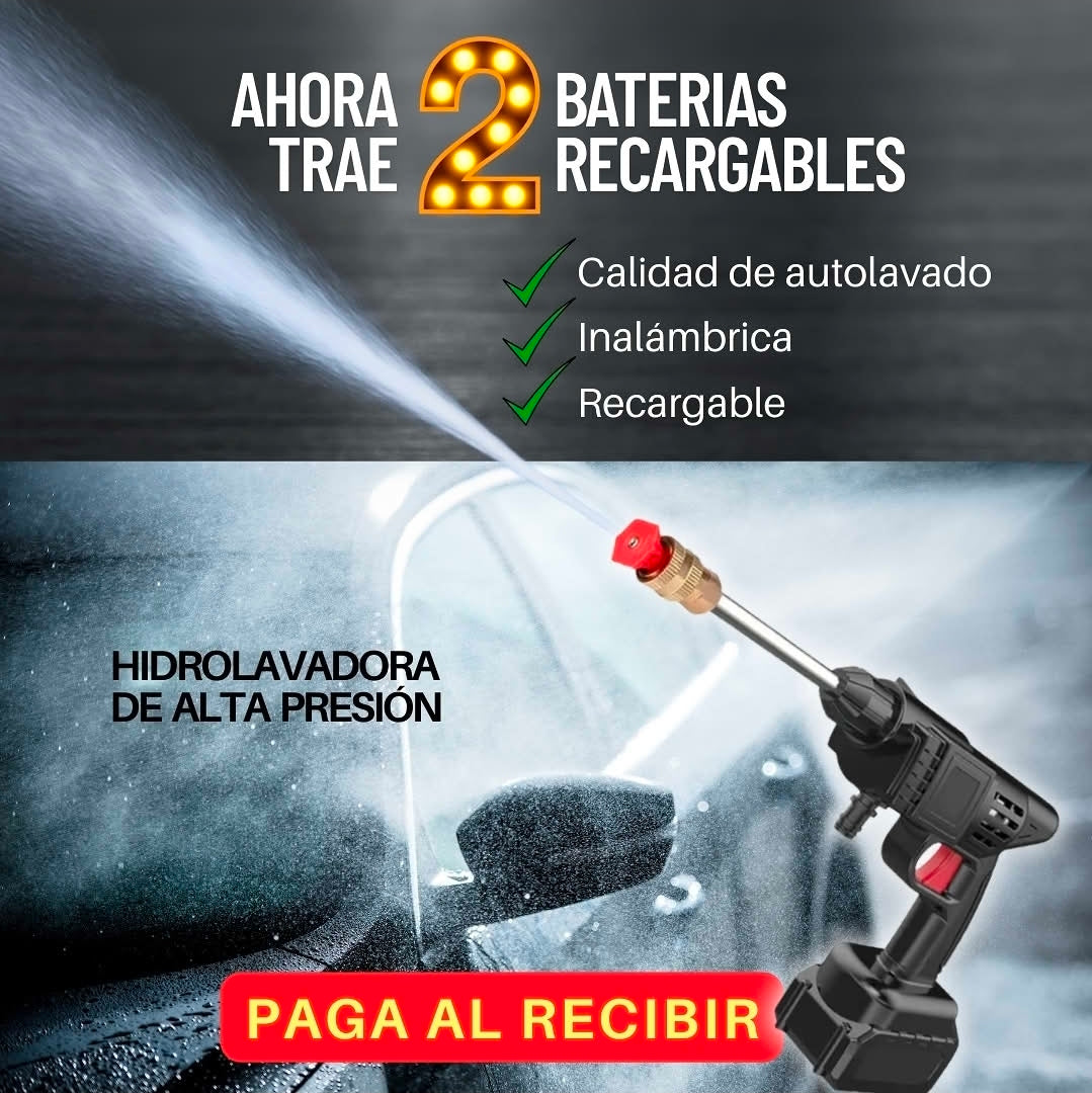 Hidrolavadora a Alta Presión Inalámbrica (2 BATERÍAS)